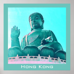 Big Buddha Hong Kong Lantau Wanddekoration Poster