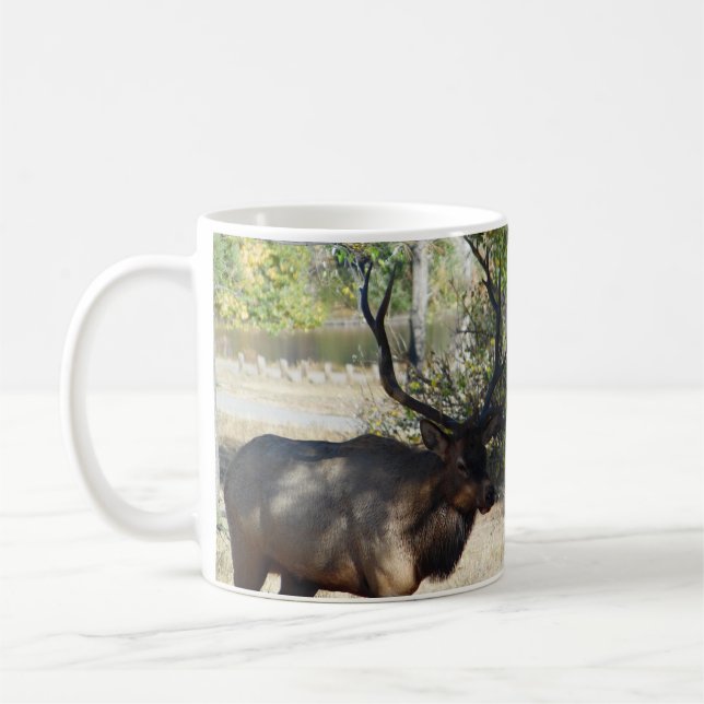 Big Bull Elk Jagdmancave Design Coffee Tasse Cup (Links)