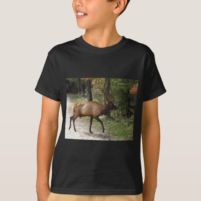 Big Bull Elk mit großem Antler T-Shirt (Vorderseite)