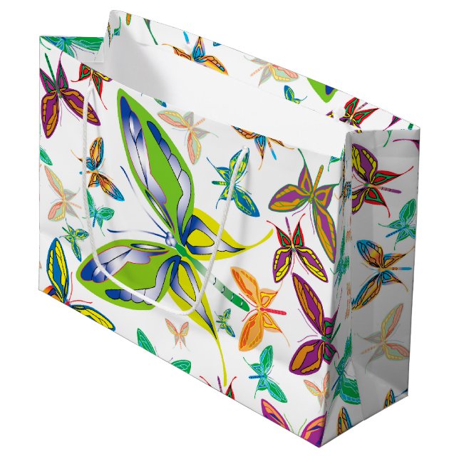 Big Butterfly-Träume Große Geschenktüte (Vorderseite Schrägansicht)