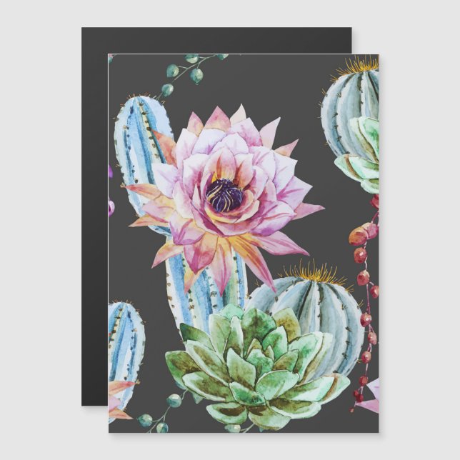 Big Cactus Pattern Magneteinladung (Vorne/Hinten)