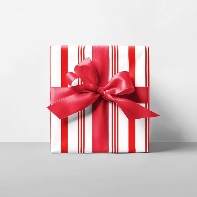 Big Candy Cane Streifen Geschenkpapier (Big Candy Cane Stripes Wrapping Paper)