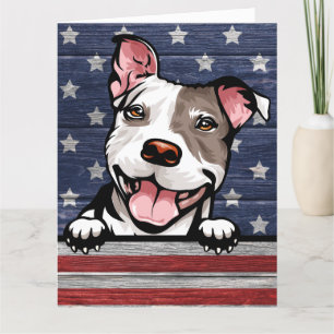 Big Card Patriotic Pit Bull Dankeskarte