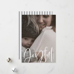 Big Casual Writing Joyful Classic Foto Feiertagskarte
