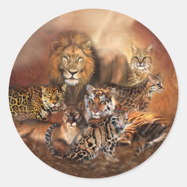Big Cat Art Sticker (Vorderseite)