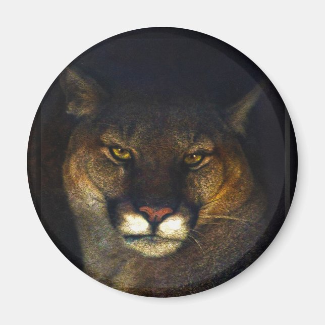 Big Cat Cougar Mountain Lion Art Design Magnet (Vorne)