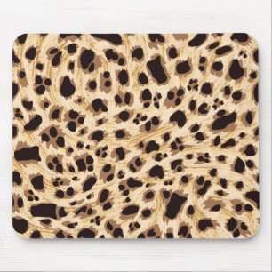 Big Cat, Leopard Fur Print Nahtlose Muster Design Mousepad