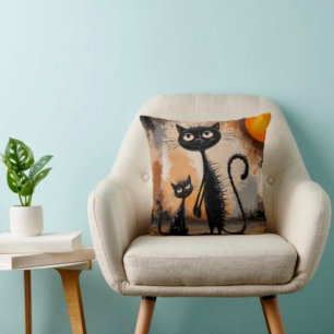 Big Cat Little Cat Halloween  Kissen