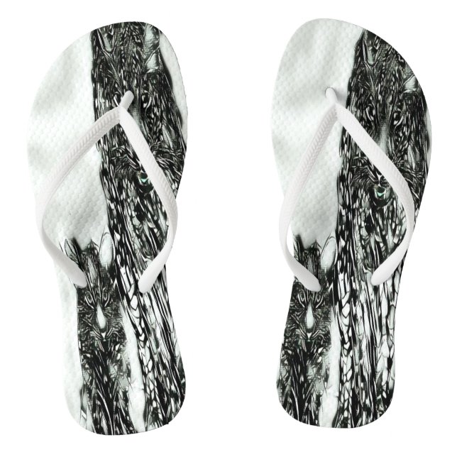 Big Cat Models: Magnified Snow Leopard & Cub 01-04 Flip Flops (Fußbett)