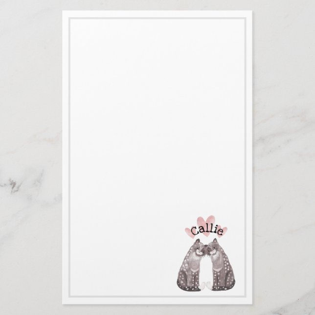 Big Cats Schnürsenkel Ihren Namen Kinder hinzufüge Briefpapier (Vorderseite)