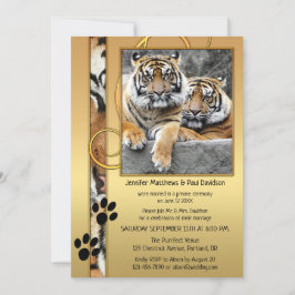 Big Cats Tiger Gold Post Hochzeit Einladung