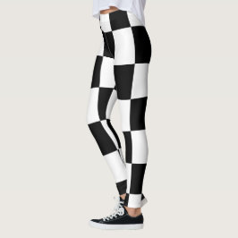 Big Checkered Pattern Schwarz und Weiß Moderne Leggings