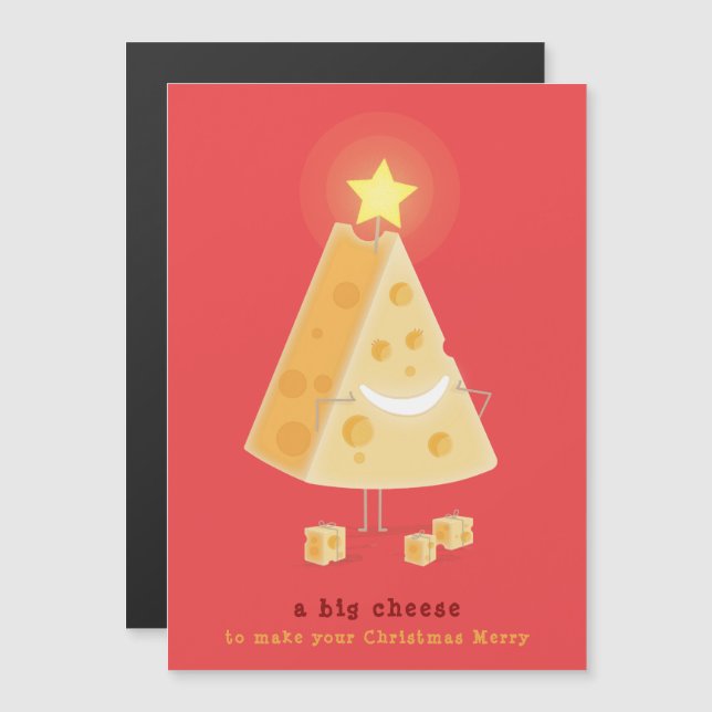 Big Ches Magnetic Christmas Card Magnetkarte (Vorne/Hinten)