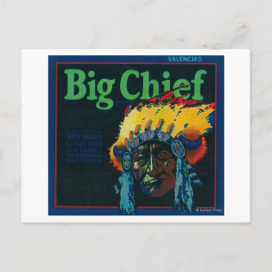 Big Chief Orange LabelOntario, CA Postkarte