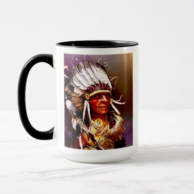 "Big Chief" Originalkunst Tasse (Links)