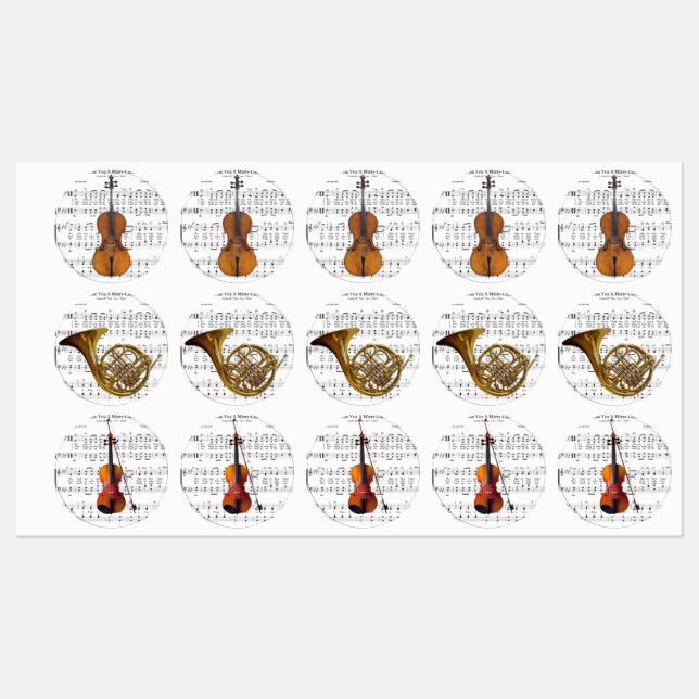 Big Christmas Sheet Music & Instruments Etiketten (Blatt)