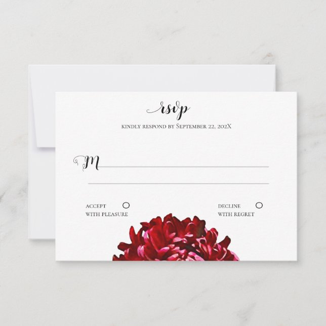 Big Chrysanthema Response Card RSVP Karte (Vorderseite)