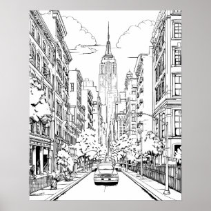 Big City Coloring Poster