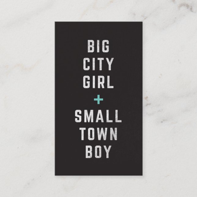 Big City Girl + Small Town Boy Jack & Jill Ticket (Vorderseite)