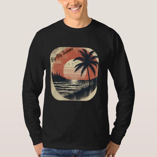 Big City Summer Sunshine Beach Tropical Retro Vibe T-Shirt (Vorderseite)
