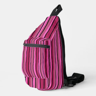 Big Color Pop Hot Pink und Black Stripes Kosmetisc Crossbody Bag