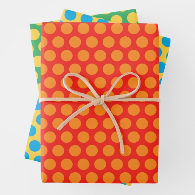 Big Colorful Polka Dot Fun Geschenkpapier Set (Beispiel)