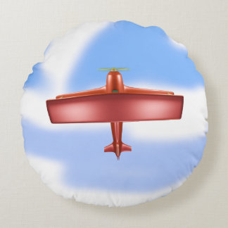 Big Cool Adventurous Fliegenrotes Flugzeug Rundkis Rundes Kissen