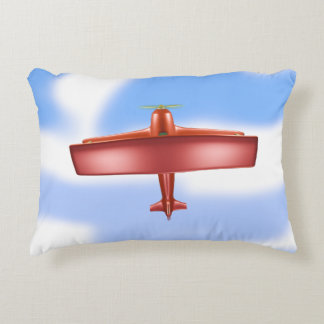 Big Cool Adventurous Flying Red PlaneAccent Pillow Dekokissen