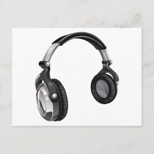 Big coole Musikkopfhörer Postkarte