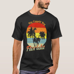 Big Coppitt Key Florida Retro Tropische Palmen Bäu T-Shirt
