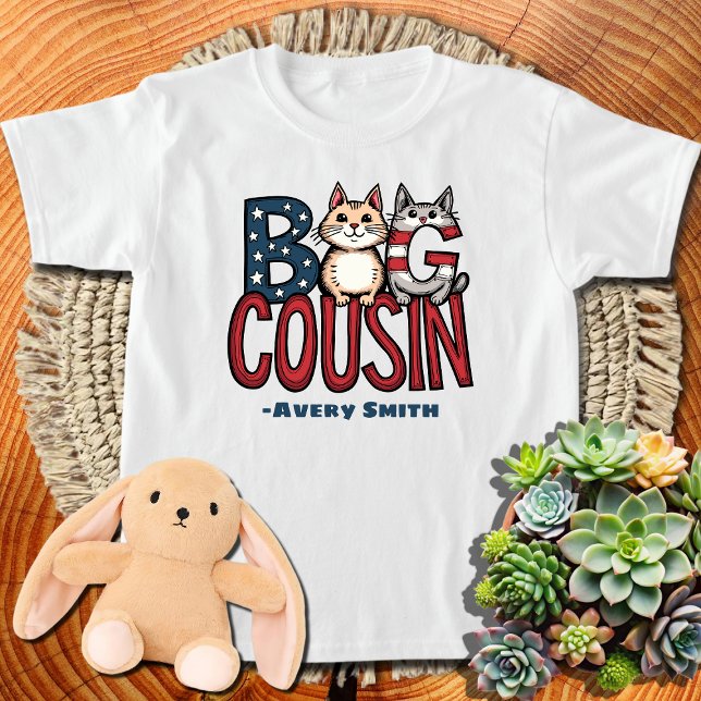 Big Cousin American Flag Cat T-Shirt (Von Creator hochgeladen)