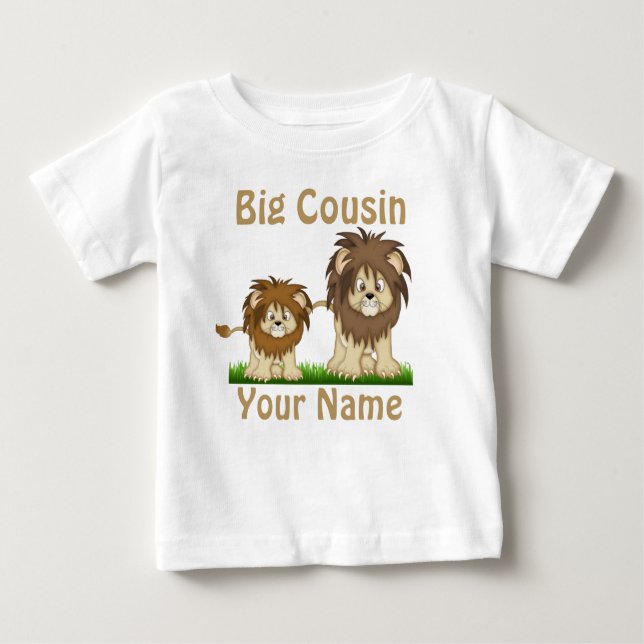 Big Cousin Lion Personalisiert T - Shirt (Vorderseite)