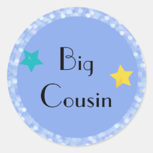 Big Cousin mit Stars Classic Round Aufkleber