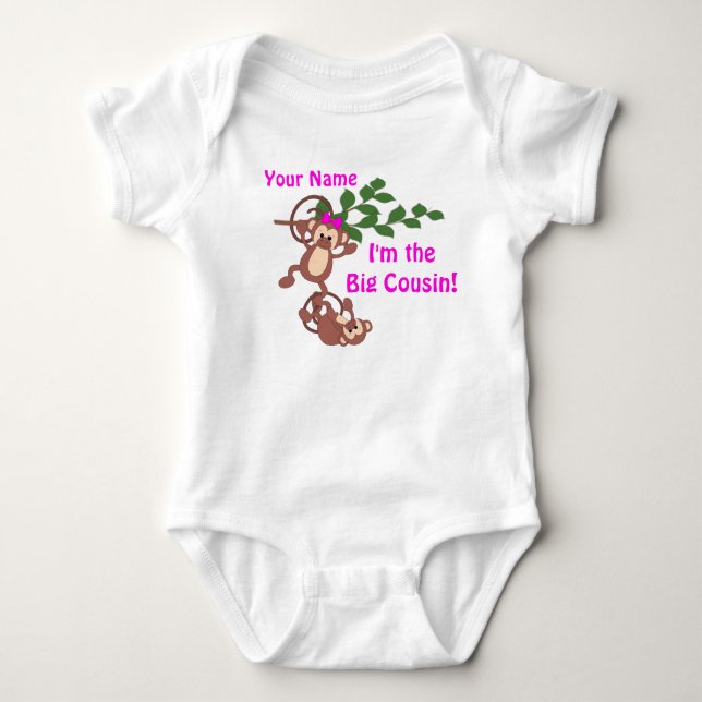 Big Cousin Monkey Personalisiert T - Shirt (Vorderseite)