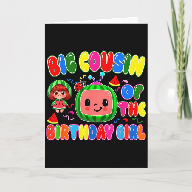 Big Cousin Of The Birthday Girl Melon Family Match Karte (Vorderseite)