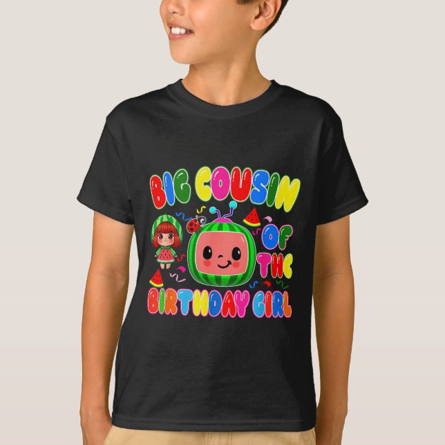 Big Cousin Of The Birthday Girl Melon Family Match T-Shirt (Vorderseite)