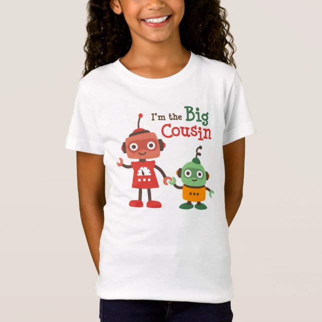Big Cousin - Roboter-T - Shirt für Mädchen (Vorderseite)