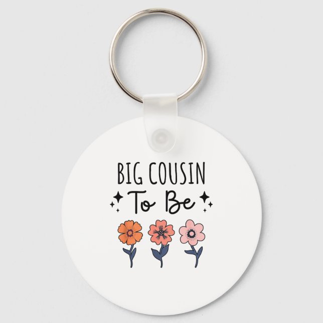 Big Cousin To Be 1st Baby Pregnancy Announcement F Schlüsselanhänger (Vorderseite)