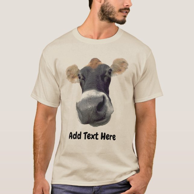 Big Cow Face, Text hinzufügen, T - Shirt (Vorderseite)