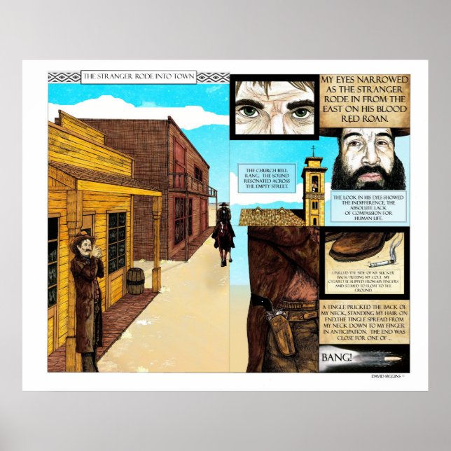 BIG Cowboy Comic alter Western Stil Poster (Vorne)