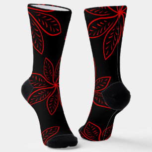 Big Crimson Pattern auf schwarz Socken