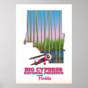 Big Cypress National Preserve Florida Karte Poster