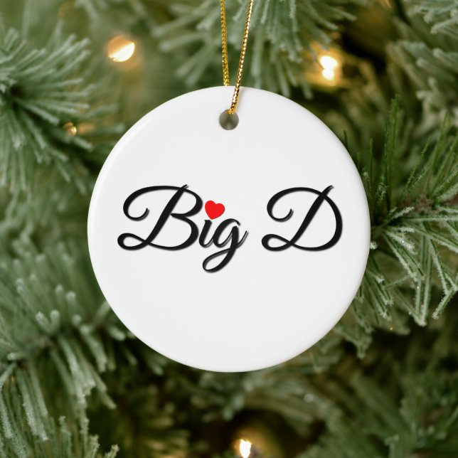 Big D mit rotem Herzen Keramik Ornament (Baum)