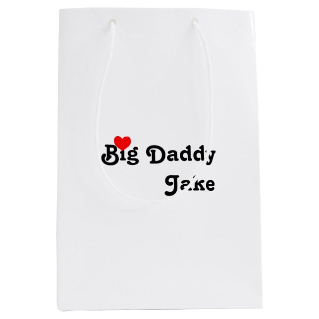 Big Daddy mit Red Heart Medium Geschenktasche Mittlere Geschenktüte (Vorderseite)