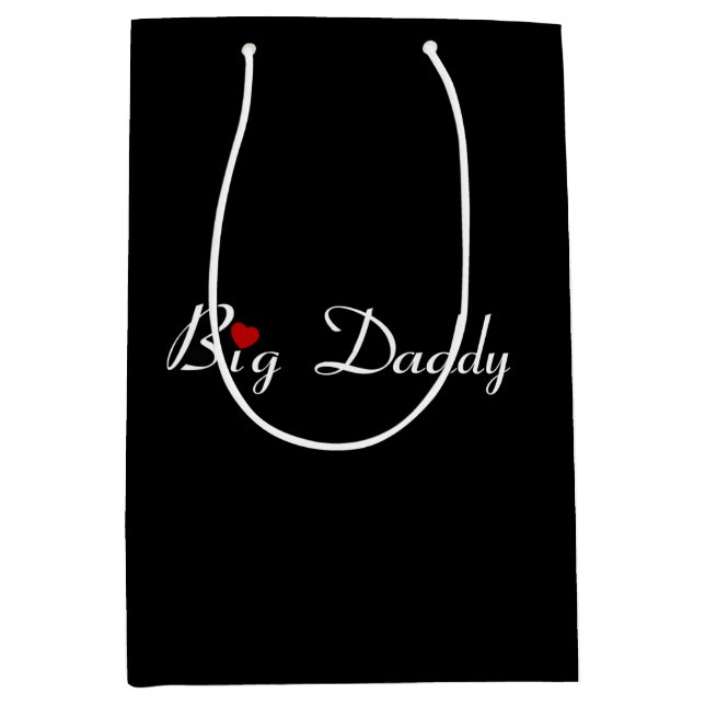 Big Daddy mit Red Heart Medium Geschenktasche Mittlere Geschenktüte (Vorderseite)