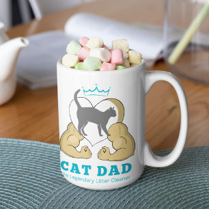 Big Daddy Muscula Arme mit einer Katze im Herzen Kaffeetasse