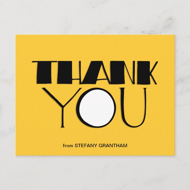 Big Danke, schwarze Postkarte (Vorderseite)