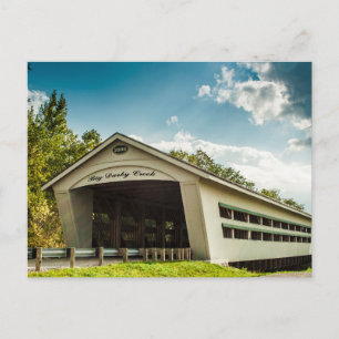 Big Darby Creek Covered Bridge, Ohio im Sommer Postkarte