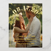 Big Date Simple Gold Foil Arch Save the Date