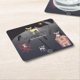 Big Dazzling Star Rechteckiger Pappuntersetzer